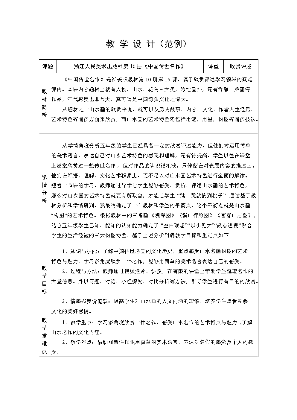 表格式教學設計案例_表格式教案的設計訓練_設計案例 設計與商業